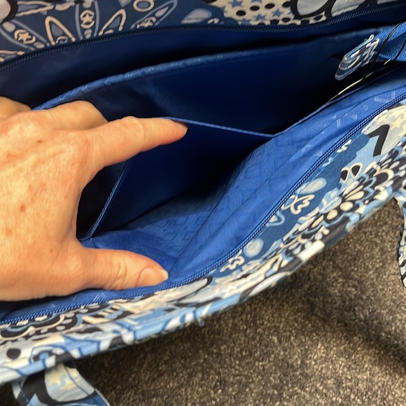 Vera Bradley Turnlock Tote,Blue Star Medallion,large, organized,Christmas gift - Picture 6 of 13